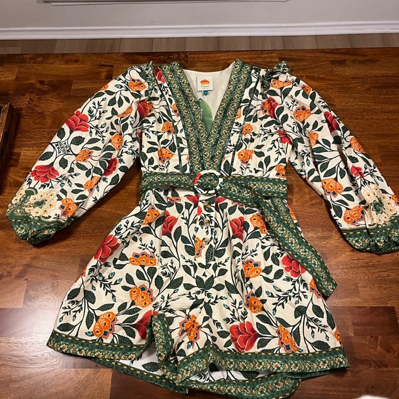 FARM Rio Garden Tapestry Sand Romper - Picture 1 of 3